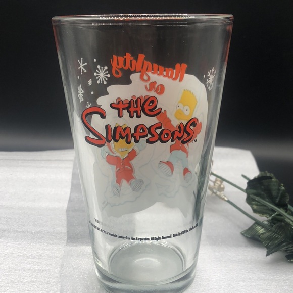 The Simpsons ( Bart & Lisa) holiday glass (000285) - Picture 2 of 5